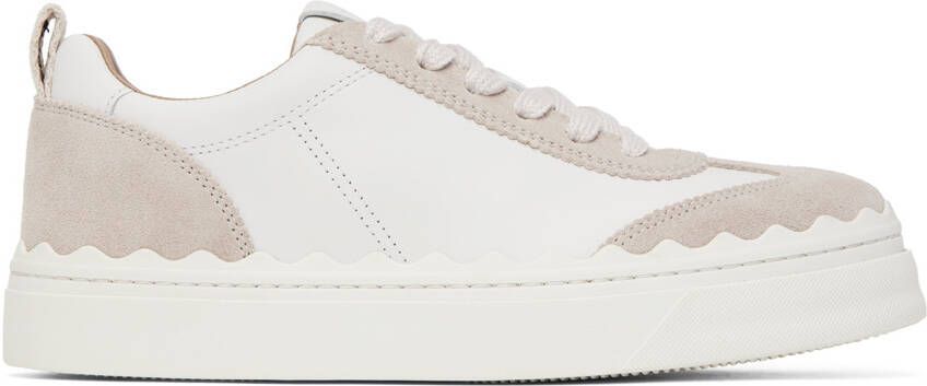Chloé White  Beige Lauren Sneakers