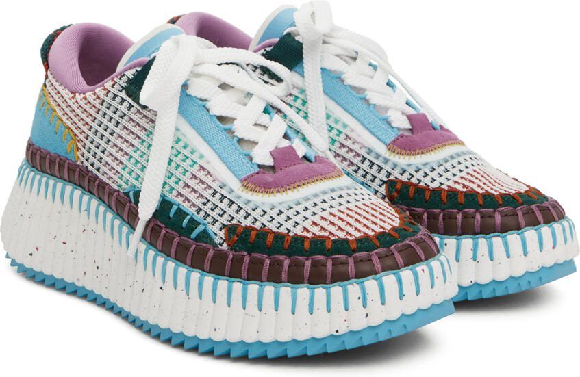 Chloé White  Purple Nama Sneakers - Picture 2