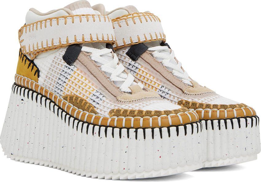 Chloé White  Yellow Nama Sneakers - Picture 2