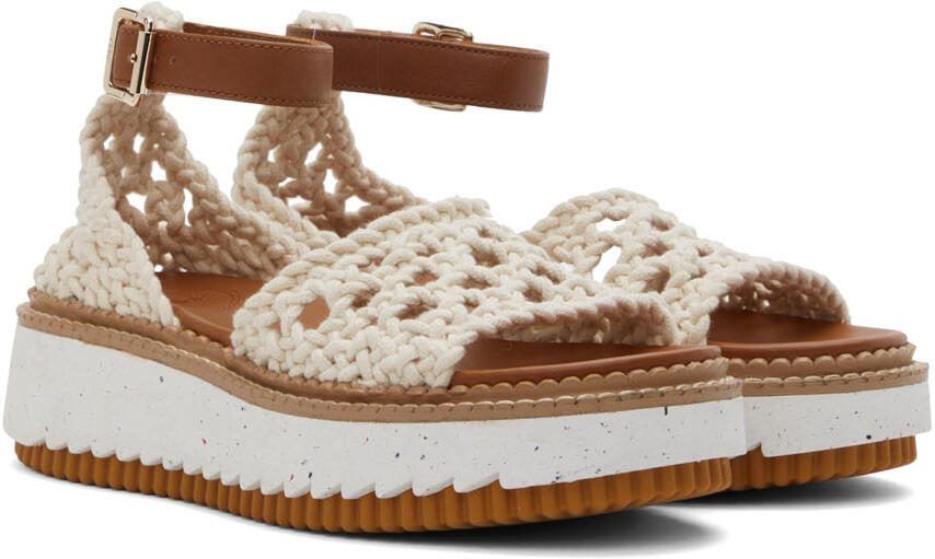 Chloé White Luccia Flat Sandals - Picture 2