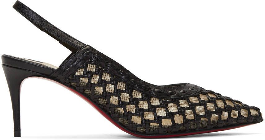 Christian Louboutin Black Cage  Sling 70 Heels - Picture 5