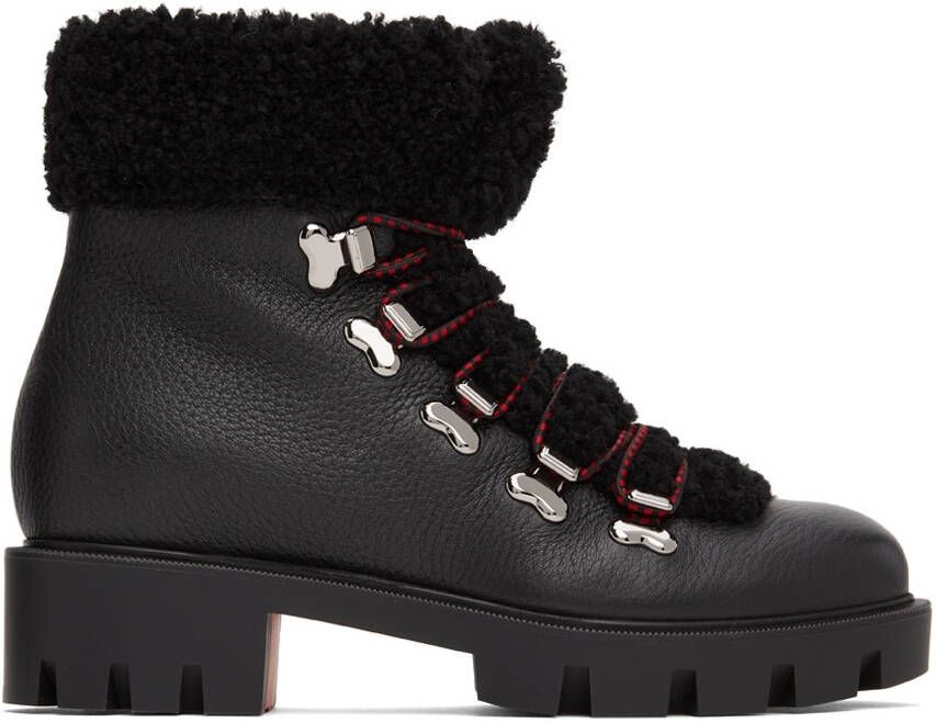 Christian Louboutin Black Edelvizer Flat Ankle Boots - Picture 5