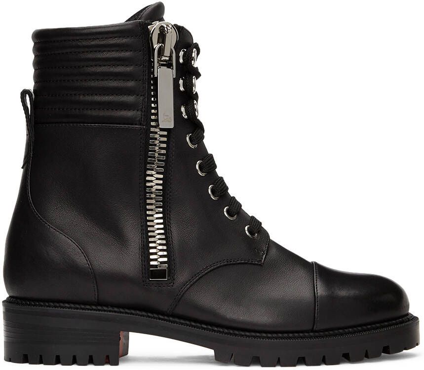 Christian Louboutin Black Leather En Hiver Ankle Boots - Picture 4