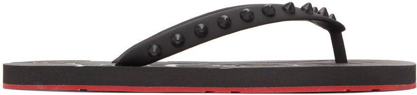 Christian Louboutin Black Loubi Flip Donna Flat Sandals - Picture 5