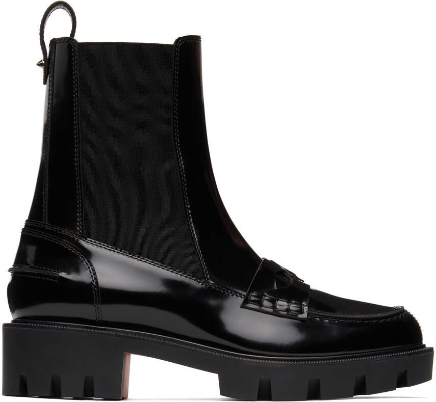 Christian Louboutin Black Montezu Lug Ankle Boots - Picture 5