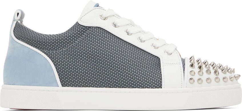 Christian Louboutin Blue  Gray Louis Junior Spikes Sneakers