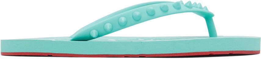 Christian Louboutin Blue Loubi Flip Sandals - Picture 5
