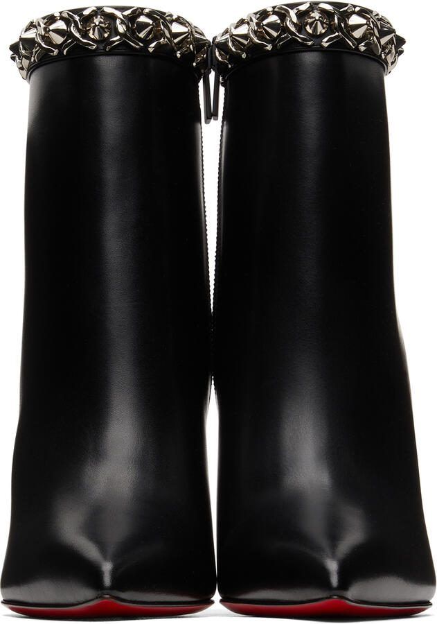 Christian Louboutin Black Booty Chain 100mm Boots - Picture 2