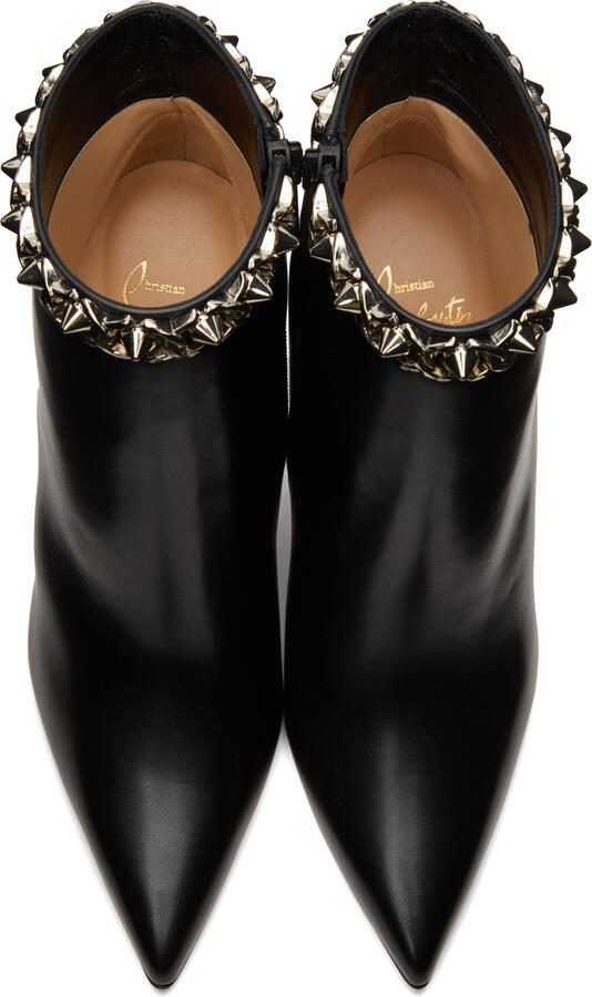 Christian Louboutin Black Booty Chain 100mm Boots - Picture 4