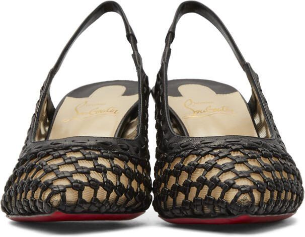 Christian Louboutin Black Cage  Sling 70 Heels - Picture 3