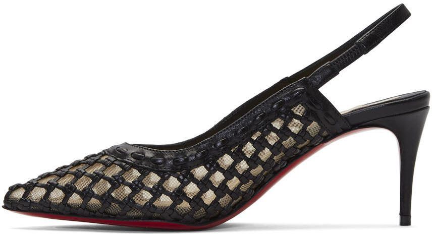 Christian Louboutin Black Cage  Sling 70 Heels - Picture 2