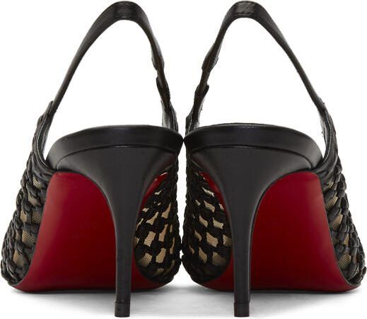 Christian Louboutin Black Cage  Sling 70 Heels - Picture 4
