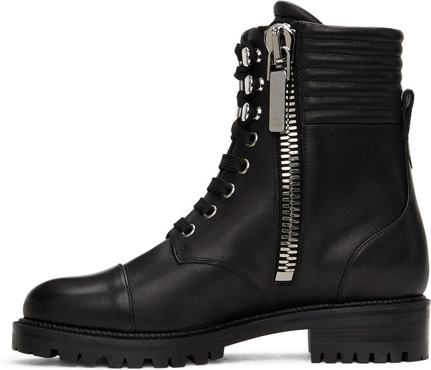Christian Louboutin Black Leather En Hiver Ankle Boots