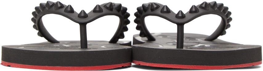 Christian Louboutin Black Loubi Flip Donna Flat Sandals - Picture 3