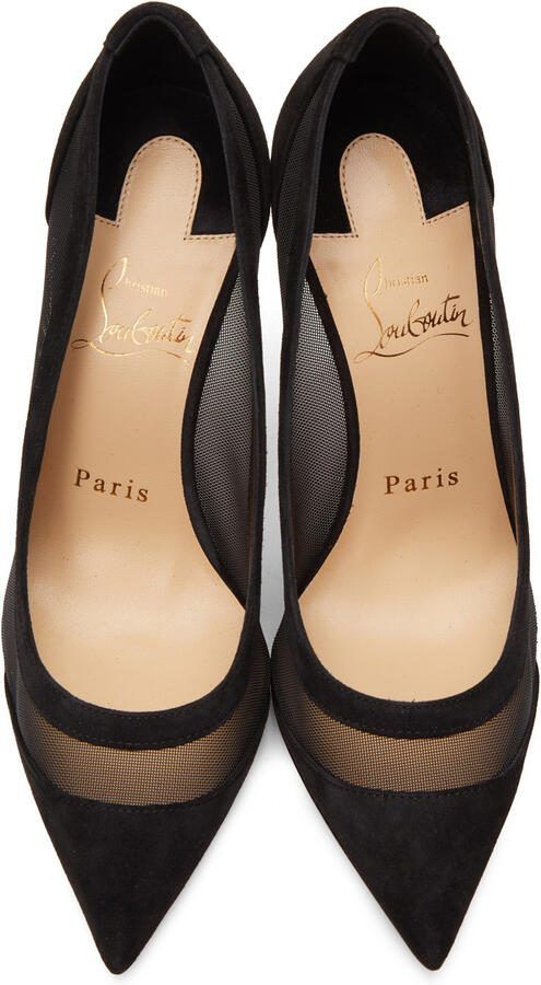 Christian Louboutin Black Suede Galativi 100 Heels - Picture 4