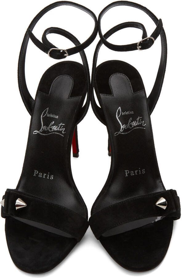 Christian Louboutin Black Suede Umberta 100 Heels - Picture 4
