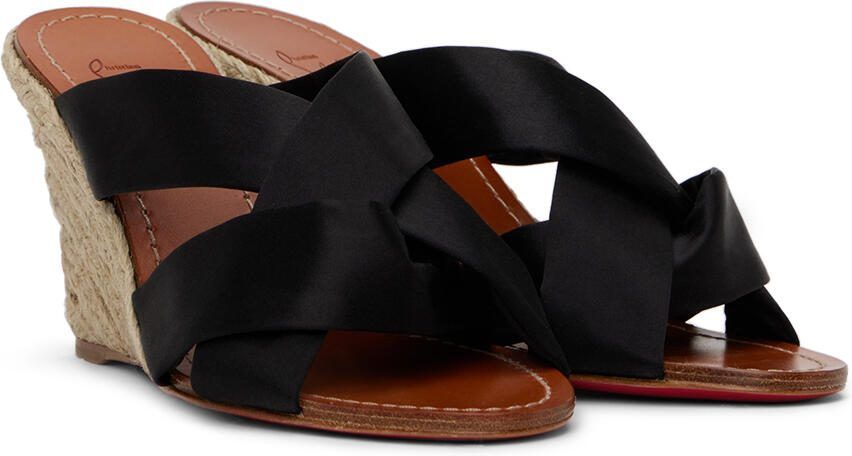 Christian Louboutin Black Wedge Heeled Sandals - Picture 2