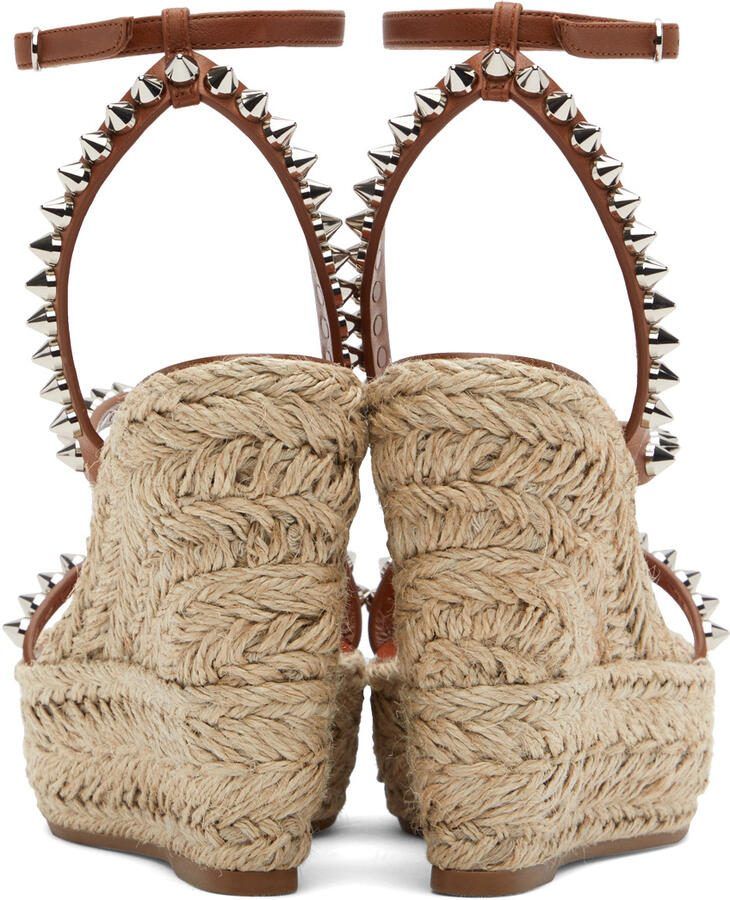 Christian Louboutin Brown Mafaldina Zeppa 120 Heeled Sandals - Picture 3