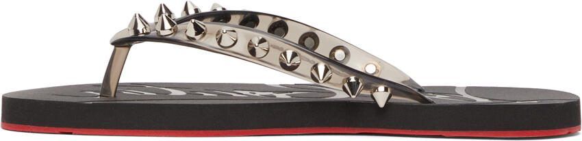 Christian Louboutin Loubi Flip Spikes Donna Flat Sandals - Picture 4
