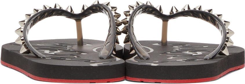Christian Louboutin Loubi Flip Spikes Donna Flat Sandals - Picture 2
