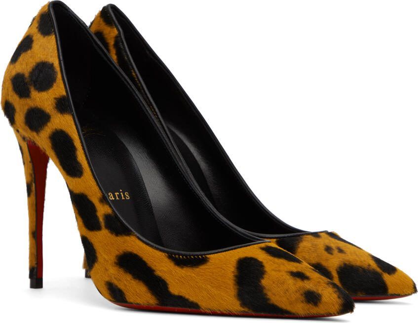 Christian Louboutin Orange  Black Kate 100 Heels - Picture 2