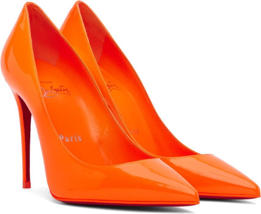 Christian Louboutin Orange Kate 100 Heels - Picture 2