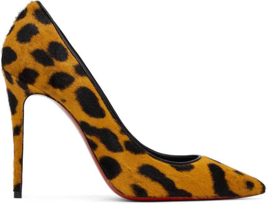 Christian Louboutin Orange  Black Kate 100 Heels - Picture 5