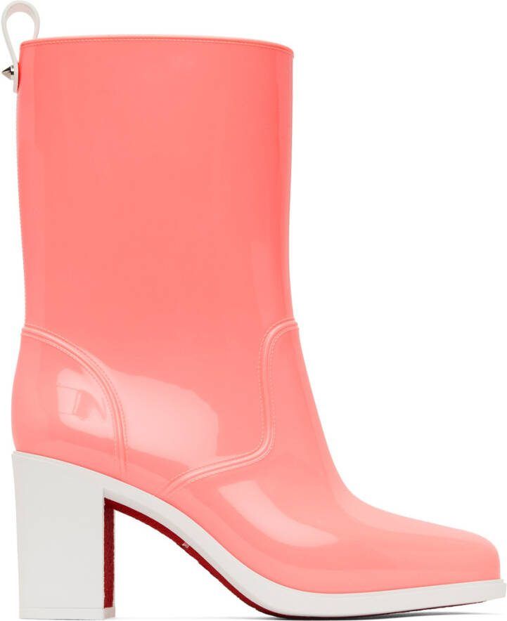 Christian Louboutin Pink PVC Loubirain 70 Boots - Picture 2