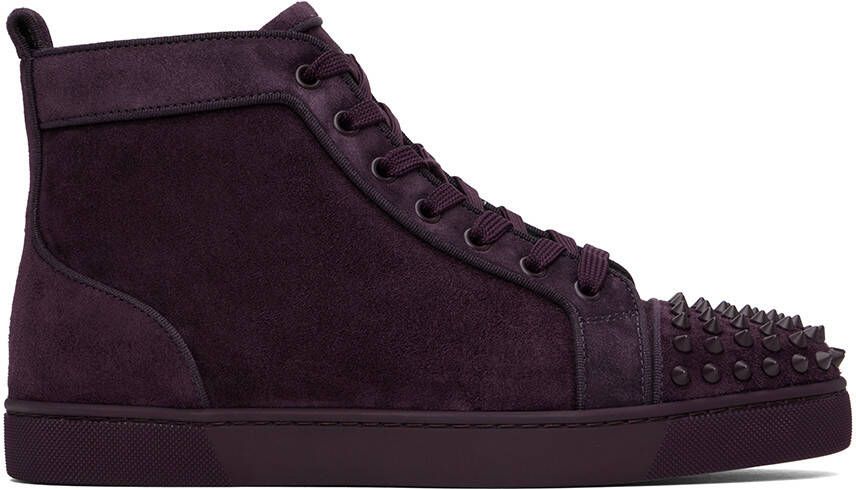 Christian Louboutin Purple Lou Spikes Sneakers - Picture 5