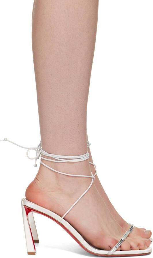 Christian Louboutin White Condora Lacestrass Heeled Sandals - Picture 3