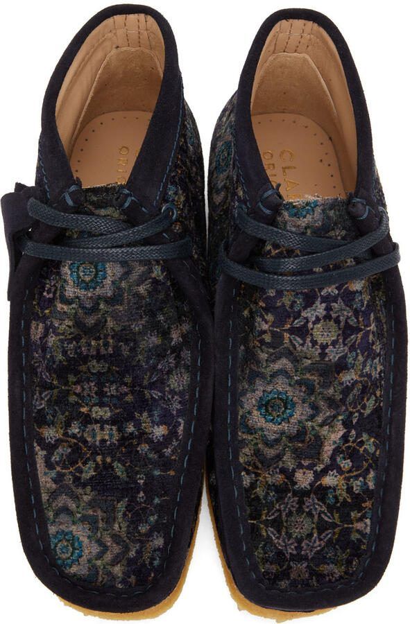 Clarks Originals Navy Wallabee Boots - Picture 2