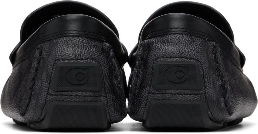 Coach 1941 Black  Grey Leather Coin Driver Loafers