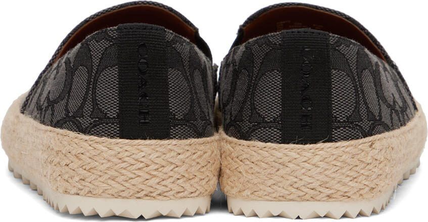Coach 1941 Gray  Black Signature Jacquard Espadrilles