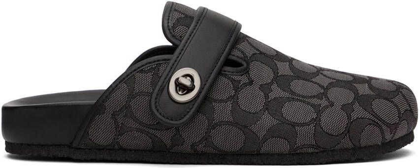 Coach 1941 Gray  Black Signature Jacquard Clogs