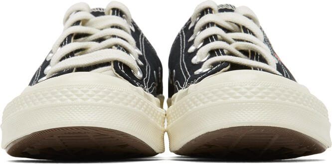 Comme des Garçons Play Black  White Converse Edition PLAY Chuck 70 Low-Top Sneakers - Picture 8