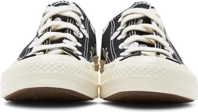 Comme des Garçons Play Black Converse Edition Polka Dot Heart Chuck 70 Low Sneakers - Picture 3