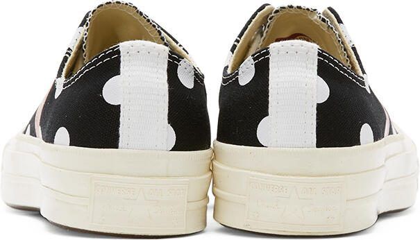 Comme des Garçons Play Black Converse Edition Polka Dot Heart Chuck 70 Low Sneakers - Picture 4