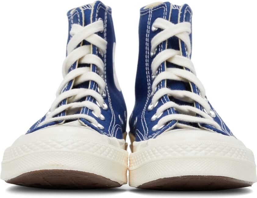 Comme des Garçons Play Blue Converse Edition Half Heart Chuck 70 High Sneakers - Picture 12