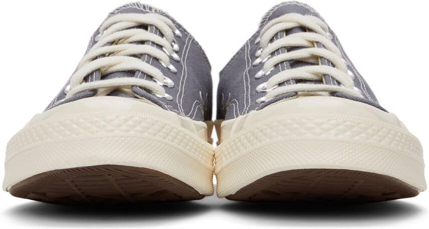 Comme des Garçons Play Grey Converse Edition Half Heart Chuck 70 High Sneakers - Picture 12