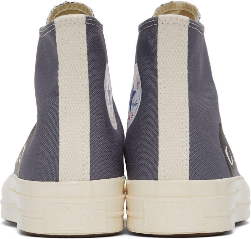 Comme des Garçons Play Grey Converse Edition Half Heart Chuck 70 High Sneakers