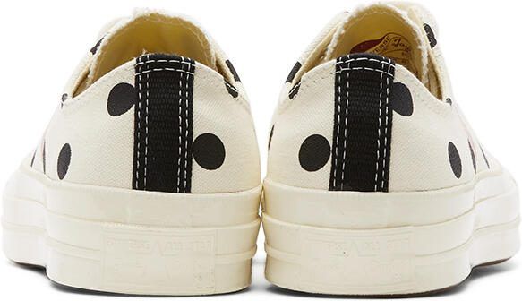 Comme des Garçons Play White Converse Edition Polka Dot Heart Chuck 70 Low Sneakers - Picture 4