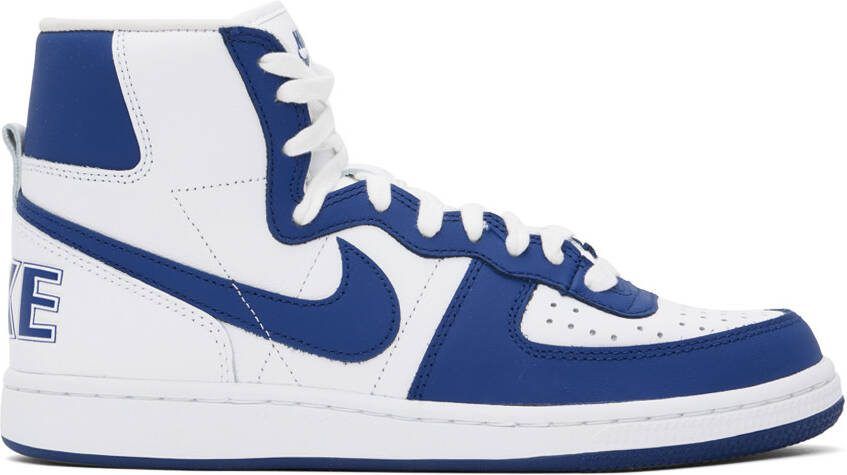 Comme des Garçons Homme Plus Blue  White Nike Edition Terminator High Sneakers - Picture 2