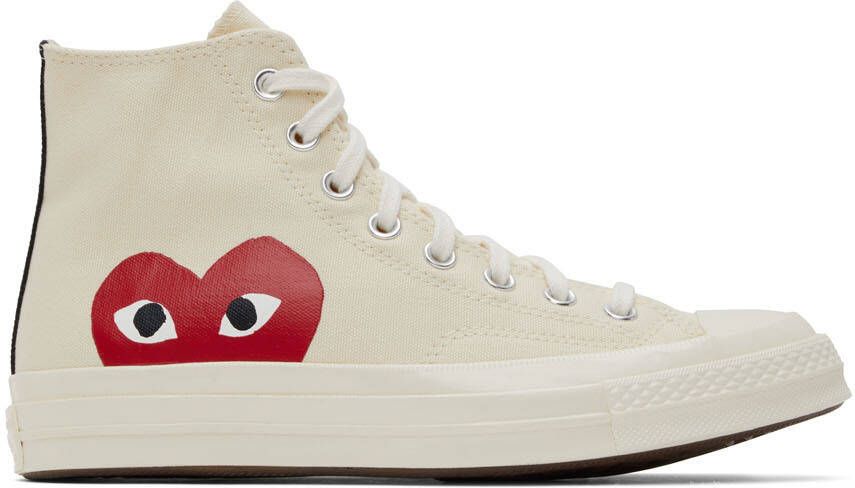 Comme des Garçons Play Black  White Converse Edition PLAY Chuck 70 High Top Sneakers
