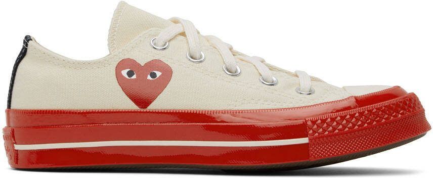 Comme des Garçons Play Off-White  Red Converse Edition Chuck 70 Low-Top Sneakers