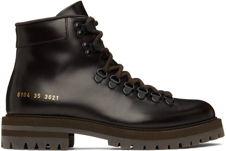 Common Projects Brown Leather Hiking Boots - Picture 5