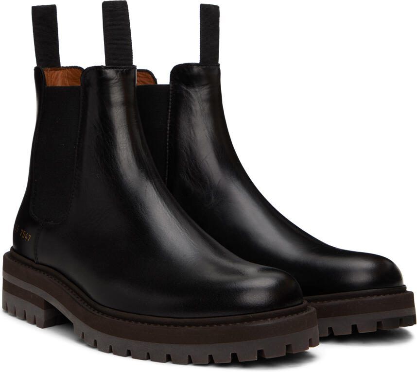 Common Projects Black Grained Chelsea Boots - Picture 2