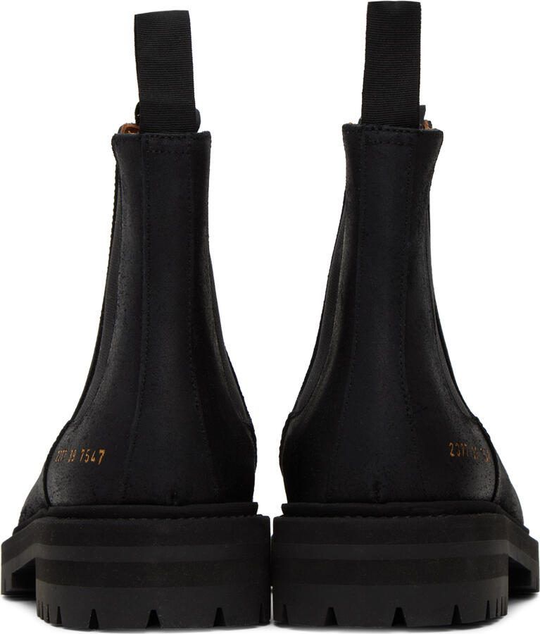 Common Projects Black Stamped Chelsea Boots