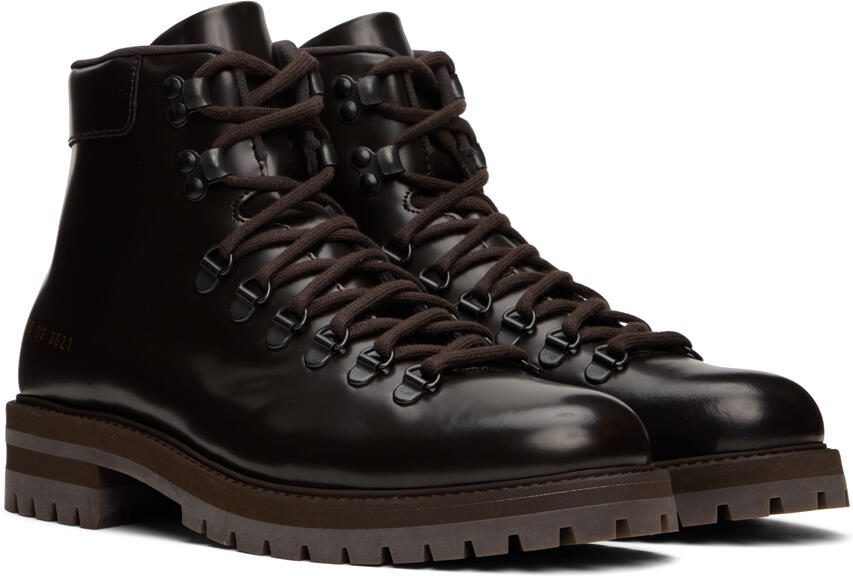 Common Projects Brown Leather Hiking Boots - Picture 2