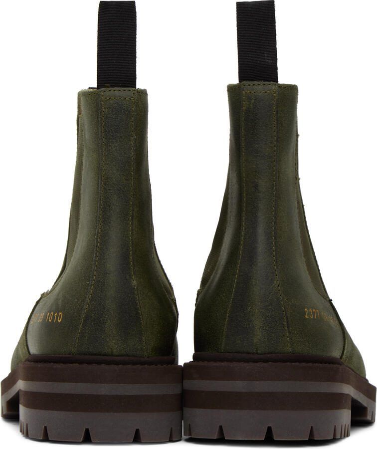 Common Projects Green Kenia Chelsea Boots