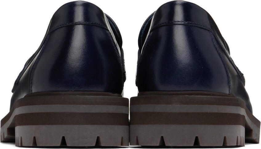 Common Projects Navy Leather Loafers
